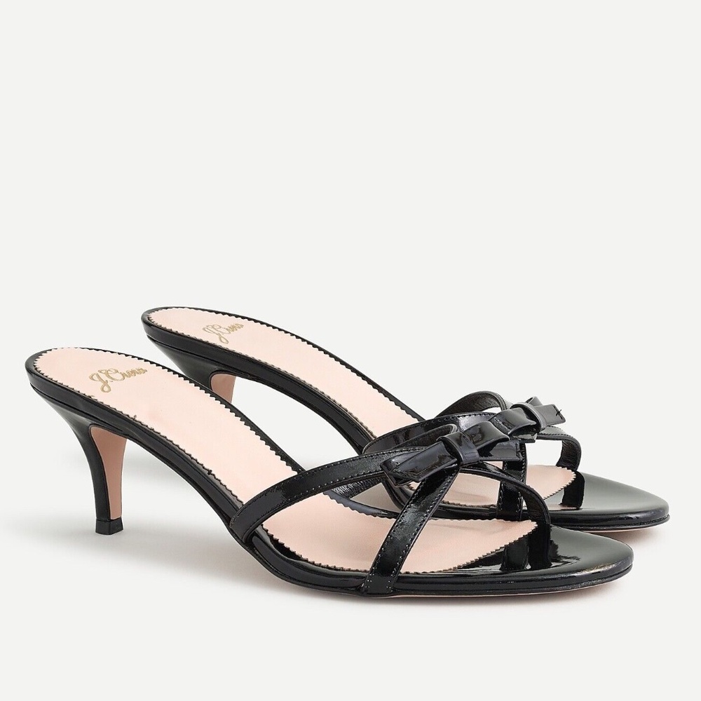 NEW J.Crew WOMEN'S Strappy Mule Sandals in patent leather 6 MEDIUM AQ129 BE